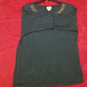 Jaclyn Smith hunter green beaded top